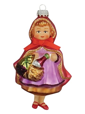 Krebs Glas Lauscha Christbaumornament "Rotkäppchen" in Bunt - (L)13 cm