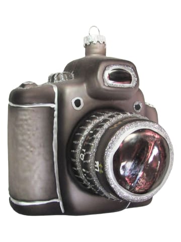 Krebs Glas Lauscha Kerstboomversiering "Spiegelreflexcamera" grijs - (L)9 cm