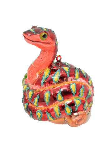 Krebs Glas Lauscha Kerstboomornament "Orange" oranje - (H)8 cm