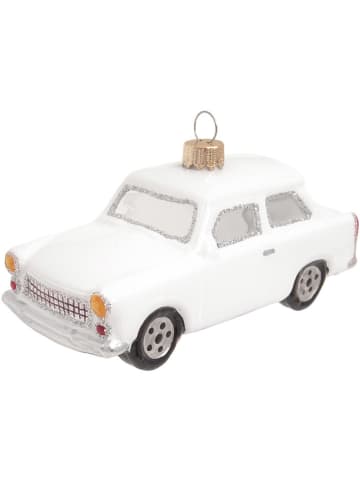Krebs Glas Lauscha Christbaumornament "Trabant" in Weiß - (B)11 cm