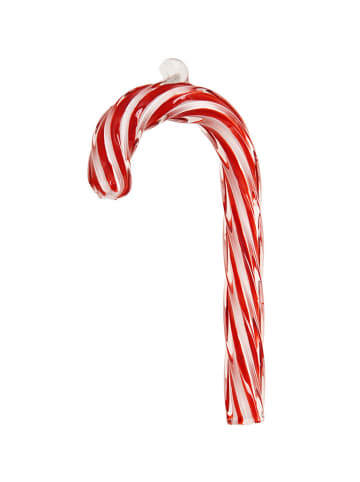 Krebs Glas Lauscha Christbaumornament "Zuckerstange" in Rot - (H)15 cm