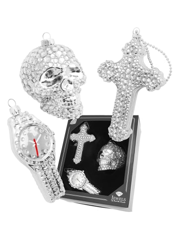 Krebs Glas Lauscha Christbaumornamente "Sub Culture Xmas" in Silber