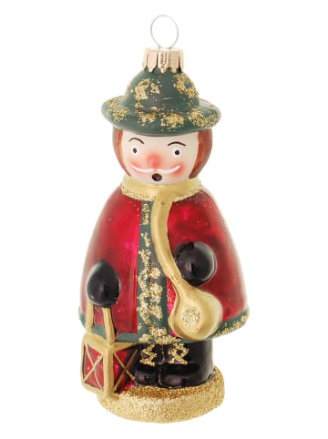 Krebs Glas Lauscha Christbaumornament "Räuchermännchen" in Rot/ Bunt - (L)11 cm