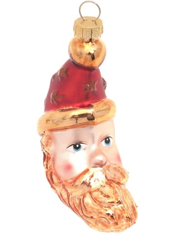 Krebs Glas Lauscha Christbaumornament "Santa Mond" in Gold - (L)10 cm