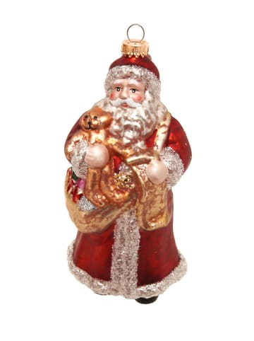 Krebs Glas Lauscha Kerstboomornament "Santa" rood - (H)17 cm