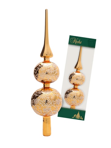 Krebs Glas Lauscha Baumspitze in Gold - (H)33 cm