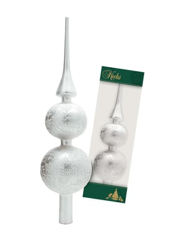 Krebs Glas Lauscha Baumspitze in Silber - (H)33 cm