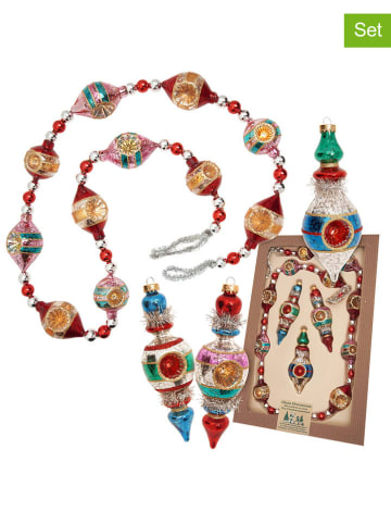 Krebs Glas Lauscha 4tlg. Set: Christbaumschmuck in Bunt