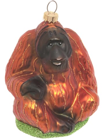 Krebs Glas Lauscha Christbaumornament "Gorilla" in Hellbraun - (L)12 cm