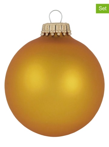 Krebs Glas Lauscha Christbaumkugeln in Gold - 8 Stück