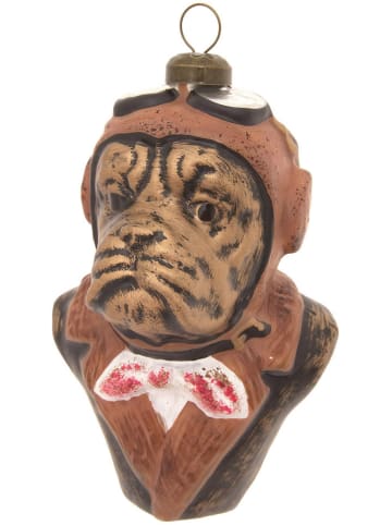 Krebs Glas Lauscha Christbaumornament "Steampunk" in Braun - (L)10 cm