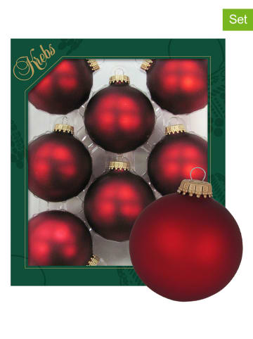 Krebs Glas Lauscha Christbaumkugeln in Rot - 8 Stück