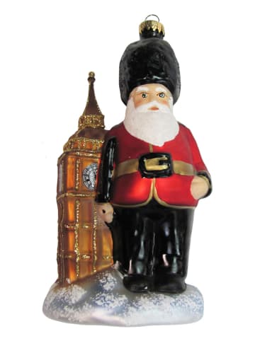 Krebs Glas Lauscha Christbaumornament "Englischer Beefeater Santa" in Bunt - (L)15 cm
