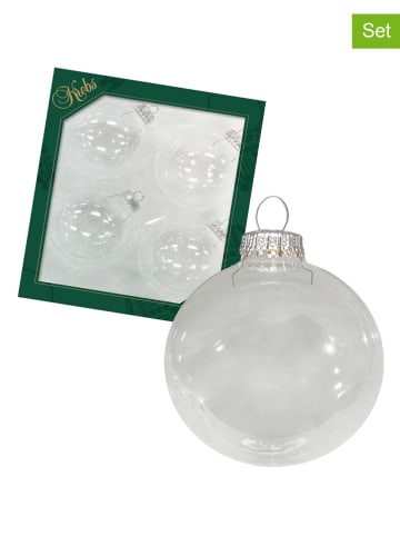Krebs Glas Lauscha Christbaumkugeln in Transparent - 4 Stück