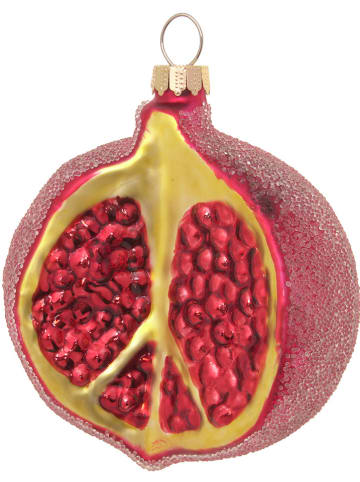 Krebs Glas Lauscha Christbaumornament "Granatapfel" in Rot - Ø 9 cm