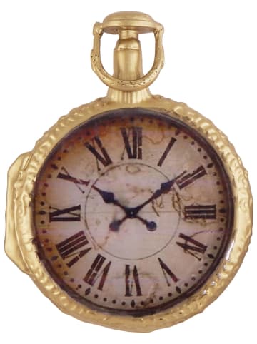 Krebs Glas Lauscha Christbaumornament "Taschenuhr" in Gold  - Ø 7 cm