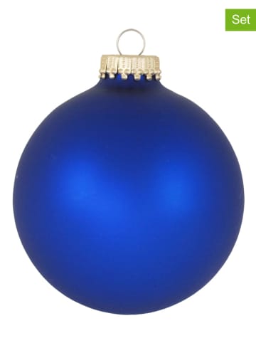 Krebs Glas Lauscha Kerstballen blauw - 4 stuks