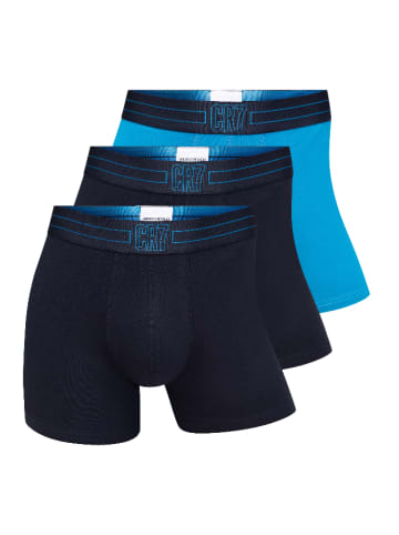 CR7 3er-Set: Boxershorts in Blau/ Dunkelblau