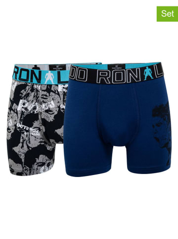 CR7 2er-Set: Boxershorts in Schwarz/ Dunkelblau
