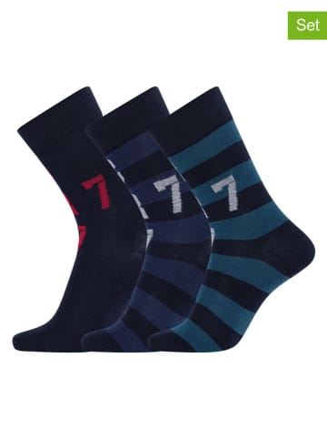 CR7 3er-Set: Socken in Dunkelblau/ Blau