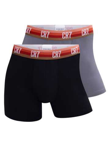 CR7 2er-Set: Boxershorts in Schwarz/ Grau