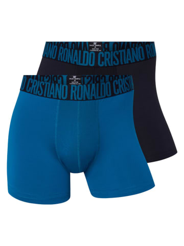 CR7 2er-Set: Boxershorts in Blau/ Schwarz