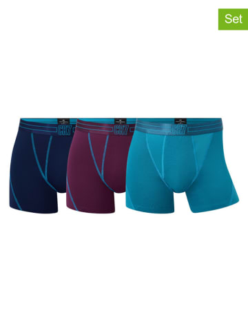 CR7 3-delige set: boxershorts blauw/bordeaux/donkerblauw