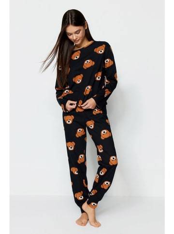 trendyol Pyjama zwart/lichtbruin
