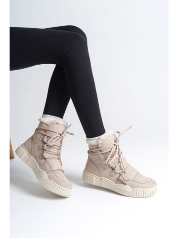 trendyol Botki zimowe w kolorze beżowym