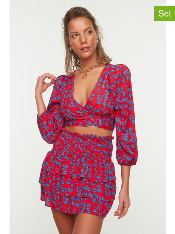 trendyol 2tlg. Outfit in Rot/ Blau