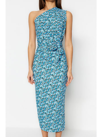 trendyol Sukienka w kolorze błękitno-czarno-białym