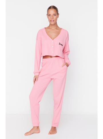 trendyol Pyjamatop lichtroze