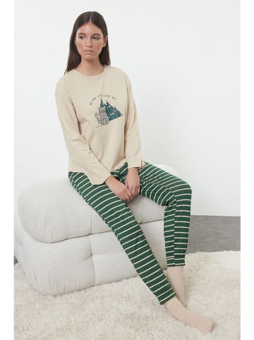 trendyol Pyjama beige/groen