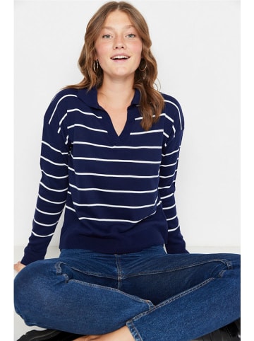 trendyol Trui donkerblauw/wit