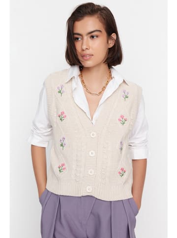 trendyol Gebreide gilet crème