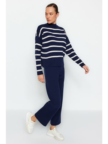 trendyol 2-delige outfit donkerblauw/crème