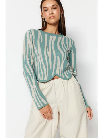 trendyol Pullover in Hellblau/ Beige