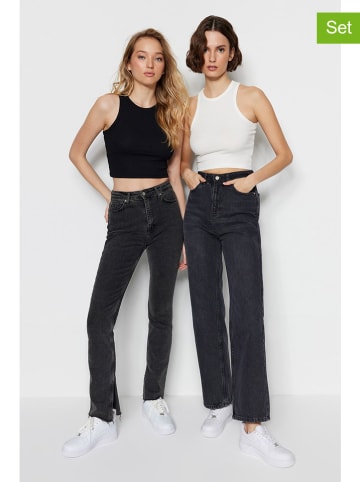 trendyol 2er-Set: Tops in Schwarz/ Weiß