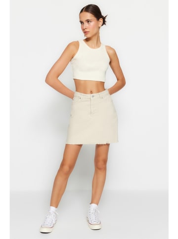 trendyol Spódnica dżinsowa w kolorze kremowym