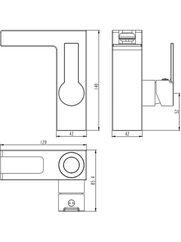Schütte Ledwastafelkraan "Orinocco" chroomkleurig