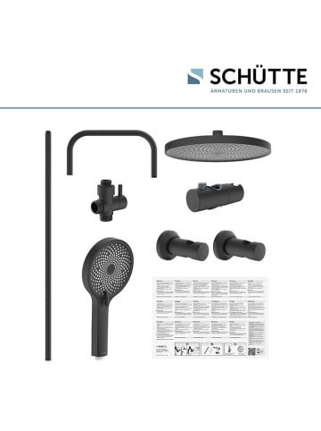 Schütte 6tlg. Überkopfbrause-Set ''Valencia'' in Schwarz