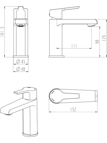 Schütte Wastafelkraan "Vita" chroomkleurig
