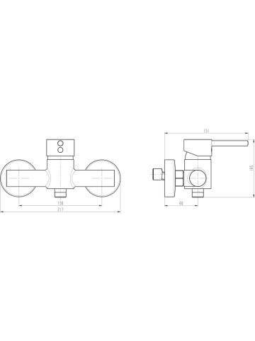 Schütte Bateria prysznicowa w kolorze srebrnym