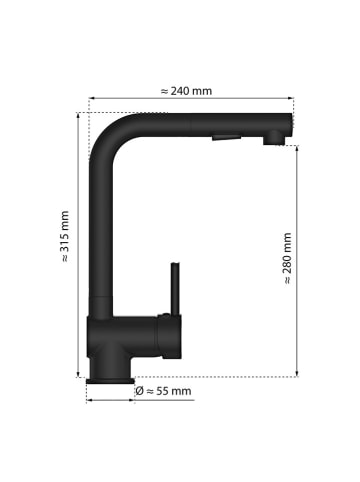 Schütte Spültischarmatur ''Cool'' in Schwarz