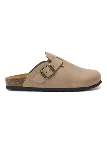 Mandel Leder-Clogs "Noe" in Beige