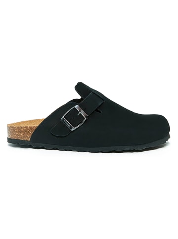 Mandel Leder-Clogs "Noe" in Schwarz