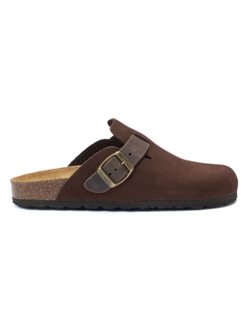Mandel Leder-Clogs "Noe" in Braun