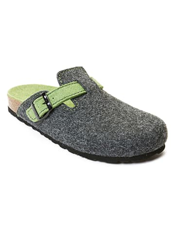 Mandel Clogs in Grau/ Grün