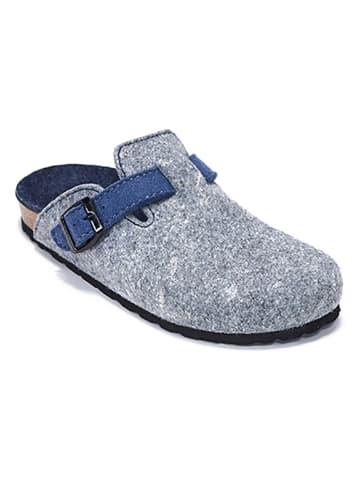 Mandel Clogs in Grau/ Dunkelblau