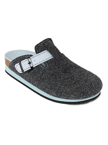 Mandel Clogs grijs/lichtblauw